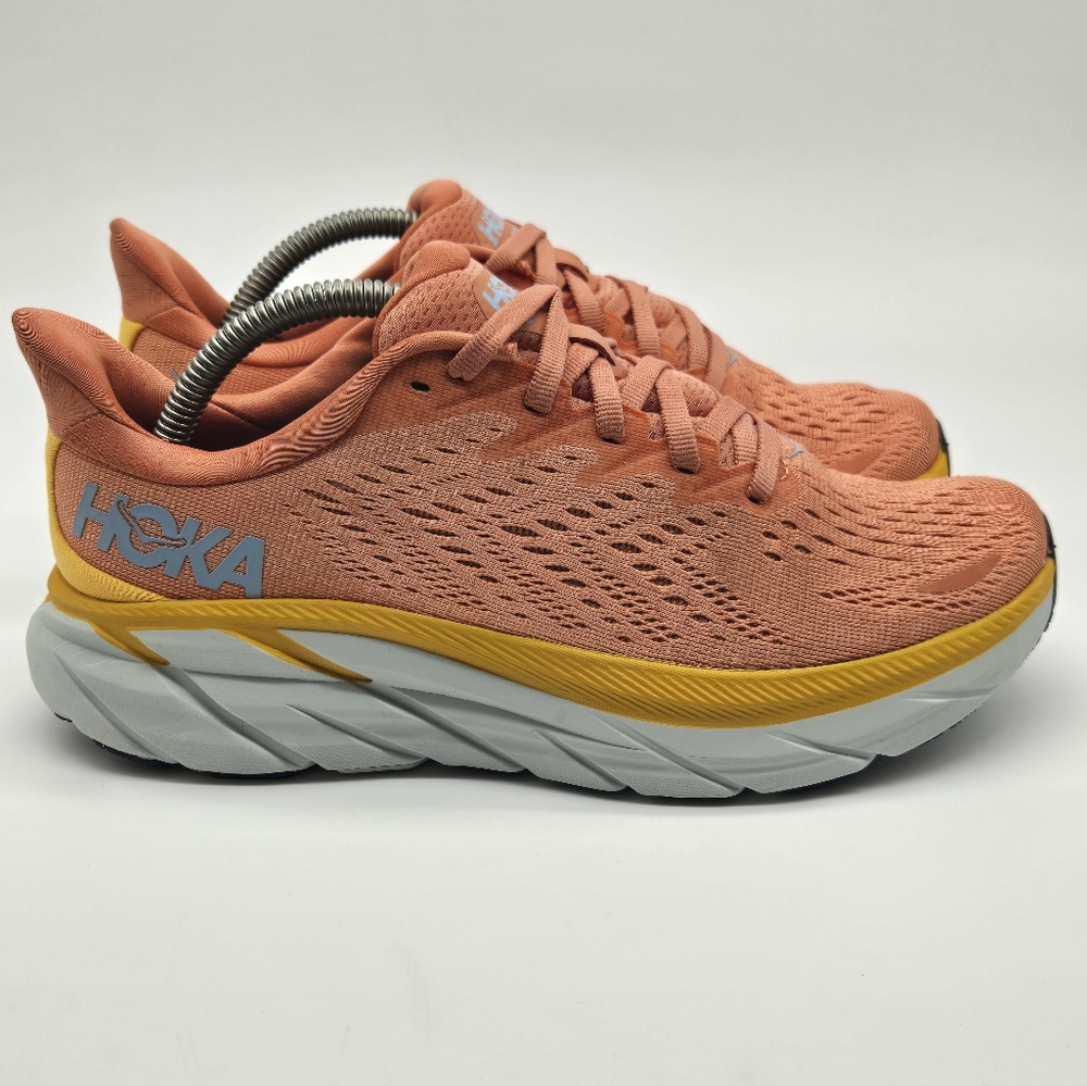 Hoka One One Womens Clifton 8 1119394 SBSOR Orange Running Shoes Womens Size 6